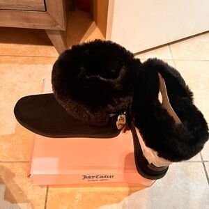 Black Juicy Couture suede booties, new